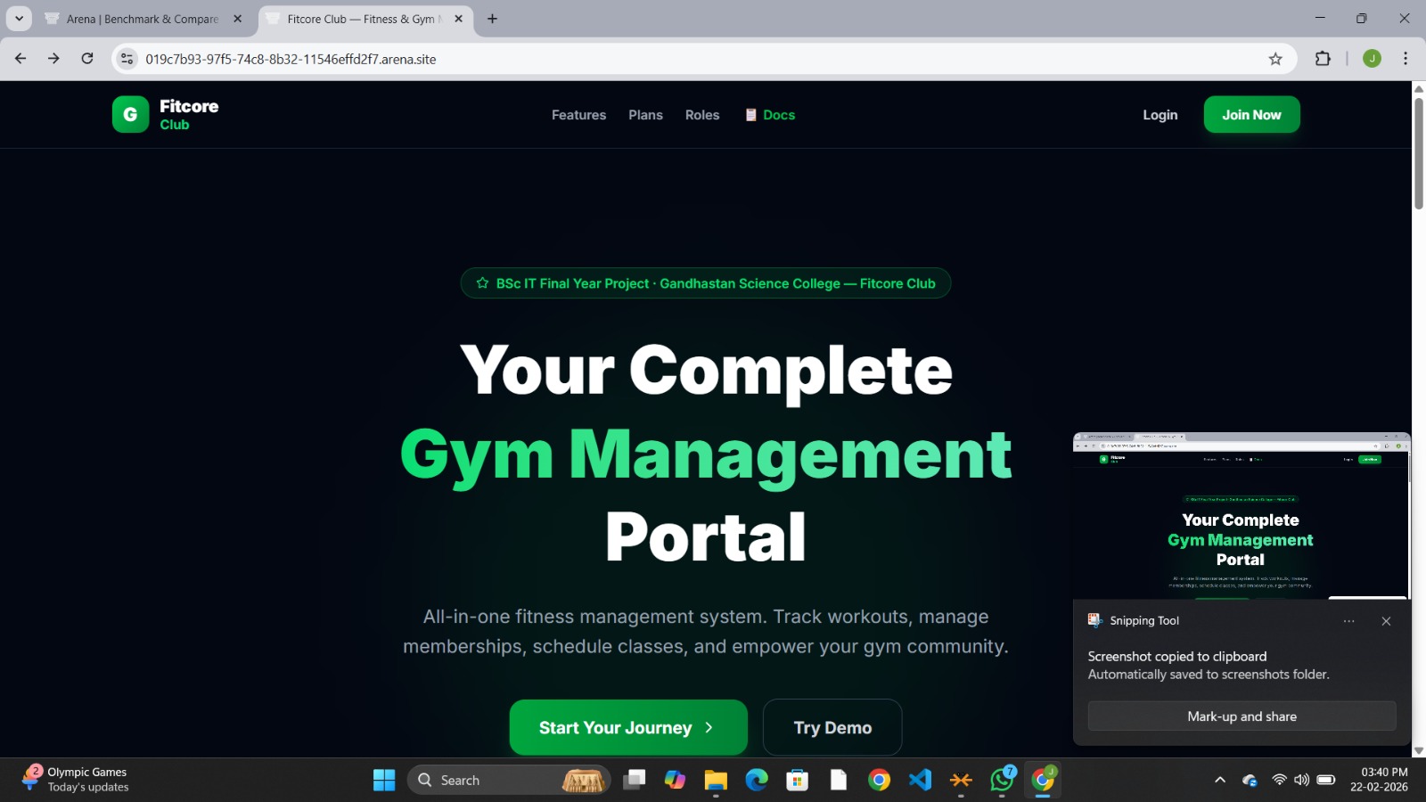 Fitcore Club – Gym Management Portal
